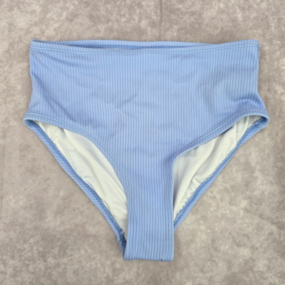 Old Navy Purple Ribbed High Waisted Large Bikini Bottom Swimwear Large